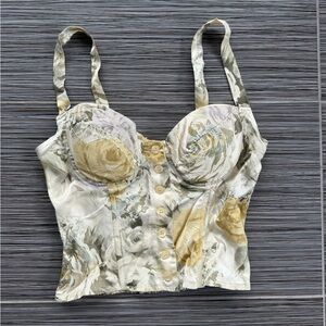 Vintage Floral Bustier Top size small made in USA